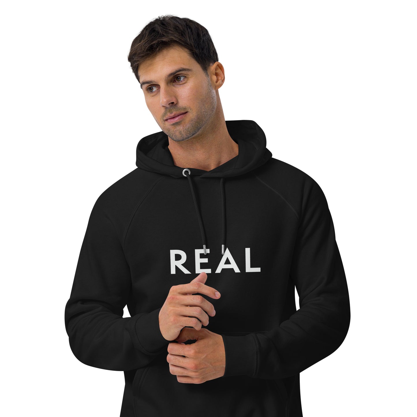 Real Unisex eco raglan hoodie