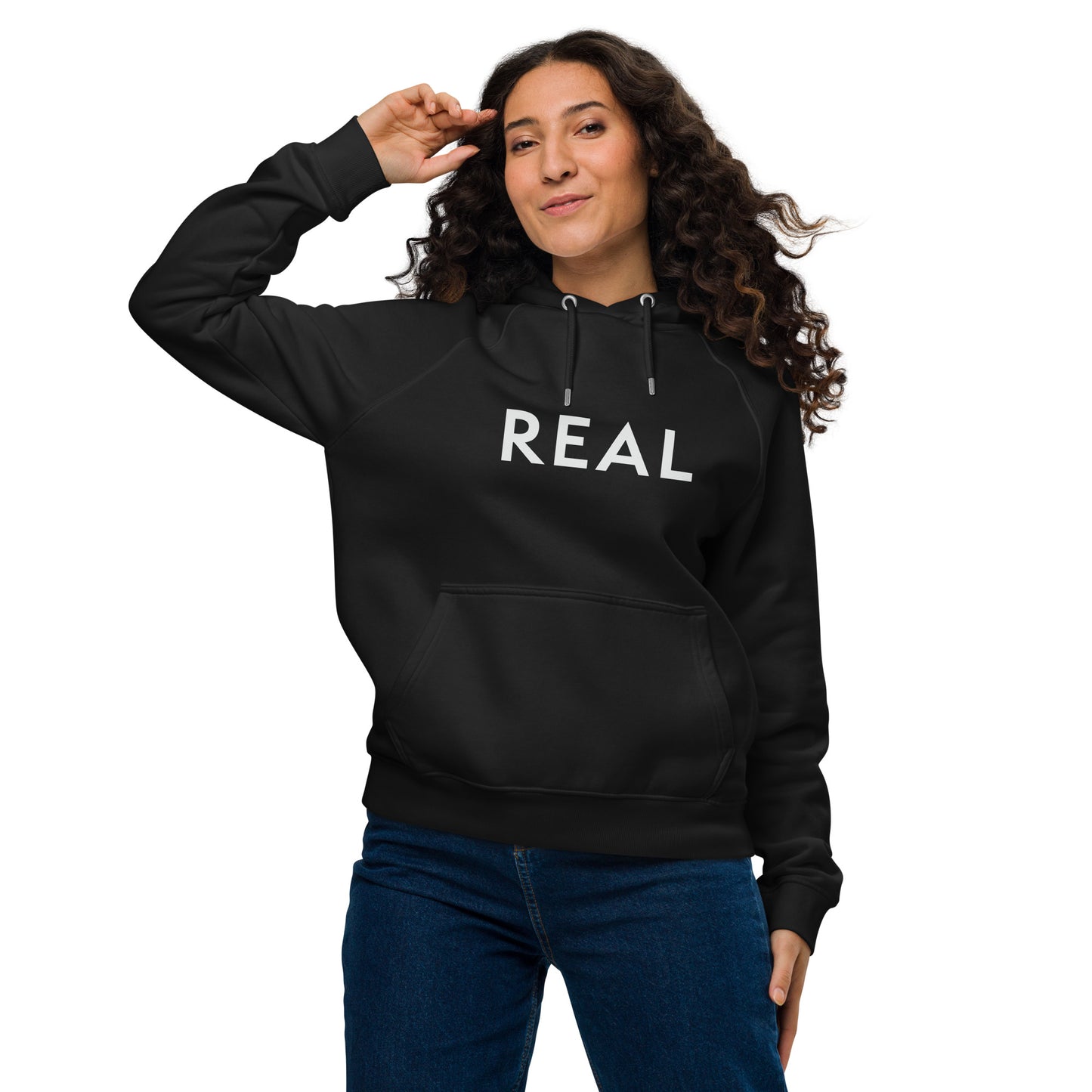 Real Unisex eco raglan hoodie