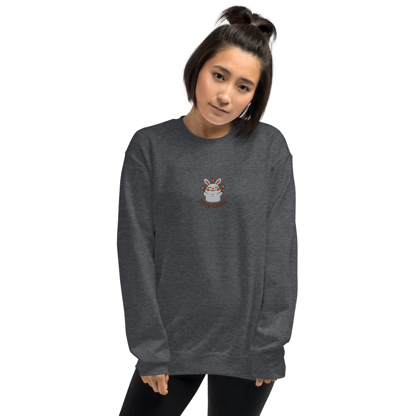 Soft and Cuddly Rabbit  Embroidered Sweatshirt for Any Occasion